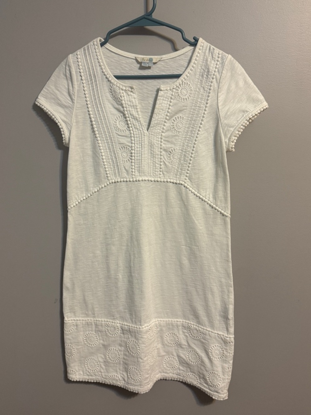 Boden White  Cotton embroidered‎ lace cottage core beach summer dress 6 R
